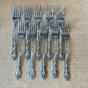 10 Fleurette dinner forks  - Imperial IIC Stainless